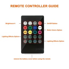 Car RGB 48 LED Light Strip Interior Atmosphere Neon Lamp Remote Control for Car