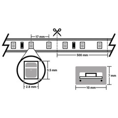 Cool White LED Strip Light – 120 Volt – High Output (SMD 3528) – 65 Feet