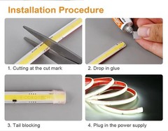 AC 110V High Voltage COB LED Strip Lights Waterproof Outdoor Indoor Cuttable