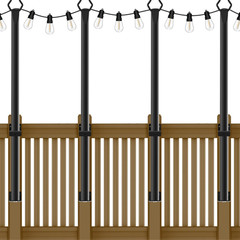 4 Pack String Light Poles,5Ft Metal Poles for Outdoor String Lights,Outdoor Ligh