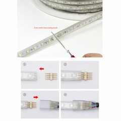 AC 110V 220V RGB 5050 LED Strip Light Flexible Waterproof LED Rope Light 10M 15M