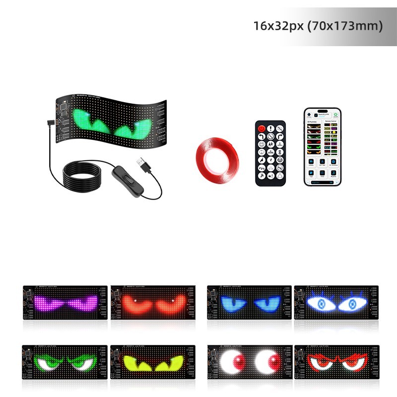 LED Matrix Pixel Panel USB 5V Flexible Addressable RGB Pattern Scrolling Display