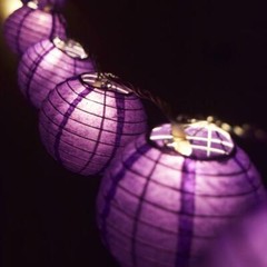 Purple Round Paper Lantern Party String Lights (4″ Lanterns, 8FT Black Cord)