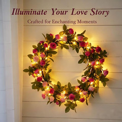 20 LED Rose Flower String Lights – 7.2ft Artificial Flower Garland with Fairy…
