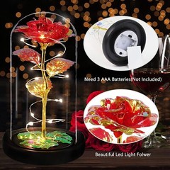Rose Flowers Valentine’s Day Gifts for Women,Glass Dome Rose for Mom Wife