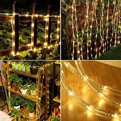 Solar Rope Light Waterproof IP65 39FT 100LEDs Outdoor LED Warm White 100 LED