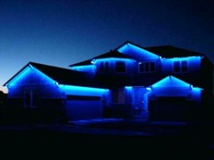 Blue Thick Permanent LED Rope Light 10′ 25 50 100 150ft Outdoor WaterResist