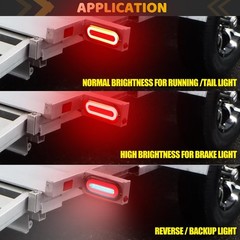 1 Pair Clear lens 6″ Inch Oval Halo 52 LEDs Trailer lights LED Red Stop Turn …