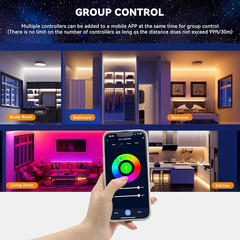 Wifi 5-In-1 LED Controller Dimmable for Monochrome CCT RGB RGBW RGBCCT LED Strip