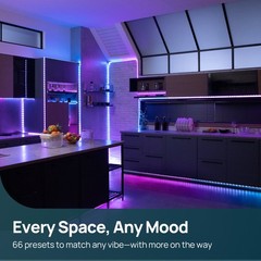 EL8 Smart Light Strip, 10ft Color Changing LED, App Control & Music Sync, Corded