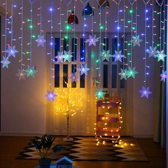 96 LED Curtain Lights, Plug in Fairy Curtain Lights Indoor Window Wall Decor