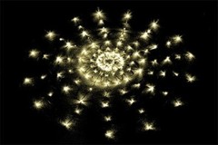 LED 4.5 Foot Warm White Round Web Firework Net Lights with Effects – Connectable