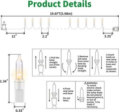 Superbright Extendable Clear White Wire Christmas Lights Decoration 100lights 19