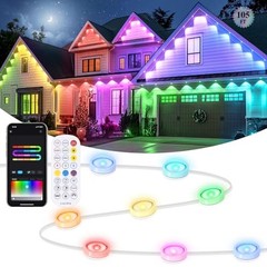 BRIGHTEVER PERMANENT OUTDOOR LIGHTS, 105FT SMART RGBIC OUTDOOR CHRISTMAS –