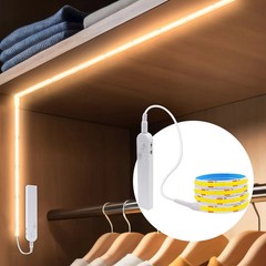 Motion Sensor COB Led Strip Light 5V DC Battery Powered Warm White Blue Red Pink