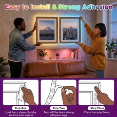 511.81inch Smart RGB LED Light Strip With App Control, Music Sync Color Changing