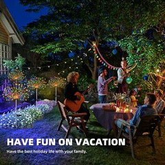 Solar Garden Firework Lights Outdoor Waterproof 150 LED Sparklers Outside Yard