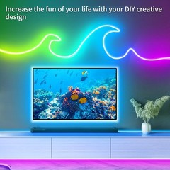 100Ft LED Neon Rope Lights with App and Remote Control, IP65 Waterproof Neon Str