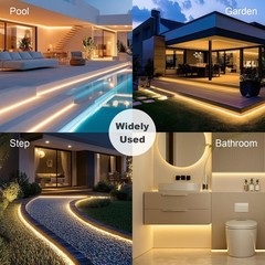 100ft COB Outdoor LED Strip IP67 Waterproof, 3000K Warm White