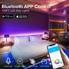 100Ft LED Strip Lights, Smart Light with App Remote Control, RGB LED Lights for
