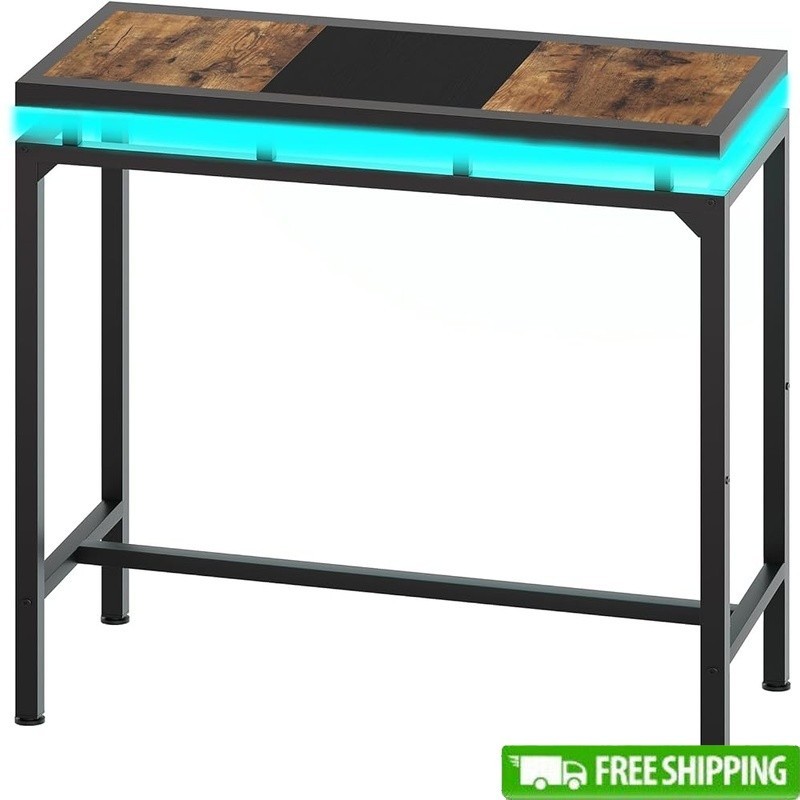 Smart LED Suspended Bar Table W/ Remote Control & Stability Kit Small Spaces New