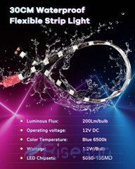 6PCS 12V 12″ 1FT Waterproof LED Strip Light For Motors Car Truck Boat Flexible