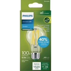 Philips Ultra Efficient 100W Equivalent Daylight A19 LED Light Bulb 587881