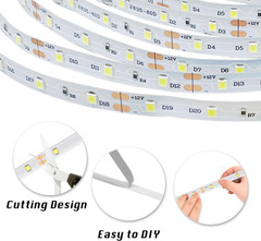 White LED Strip Lights, 20Ft Dimmable Super Bright 24V Led Tape Light 6500K 360