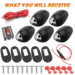 Cab Roof Marker Light Black Smoked Lens 12 LEDs Cab Clearance Light 5 Pcs Roo…