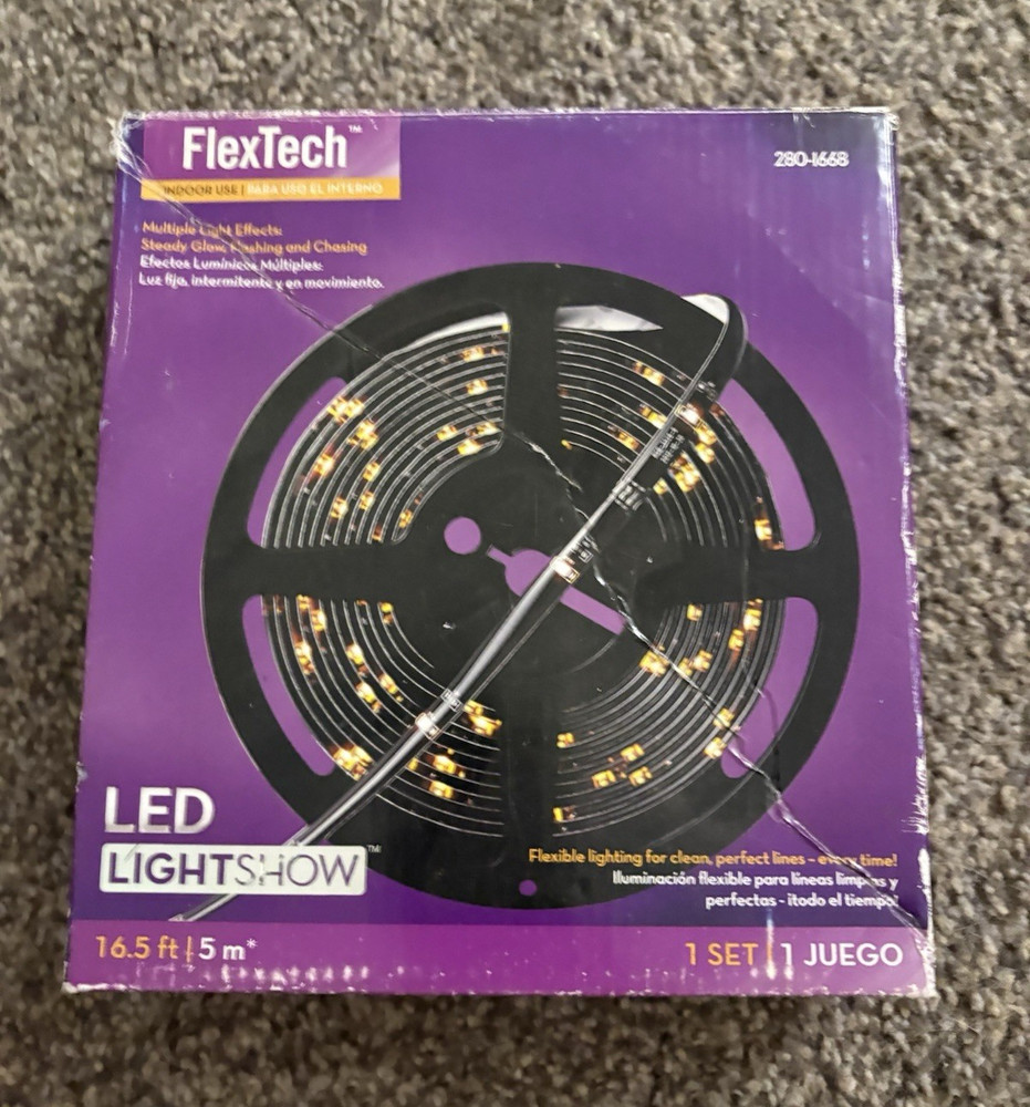 LightShow FlexTech LED Rope Lights 16.5 ft Indoor Clear Wall Plug-In