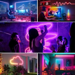 100Ft LED Neon Rope Lights with App and Remote Control, IP65 Waterproof Neon Str