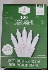 Holiday Time 100-Ct Cool White LED Mini Fairy Lights. NEW