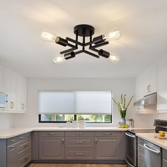 Asgyisa Industrial 4-Lights Semi Flush Mount Ceiling Light Fixture Modern Metal