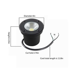 Outdoor In Ground Lights 110V 120V,IP65 Waterproof Well Light,7W 700lm,CCT Se…