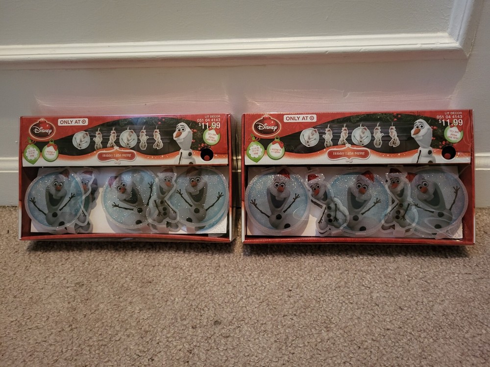 20 count Disney Frozen Olaf Holiday Light String 2x 11.15 ft * NEW