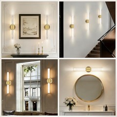 Realoc Peel And Stick On Battery Operated Wall Sconces Set Of 2 Gold Wireless