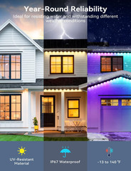 100FT RGB Color Changing Outdoor String Lights with APP & Remote Control