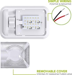 Leisure LED 5 Pack 12V Led RV Ceiling Dome Light RV Interior Lighting for Traile