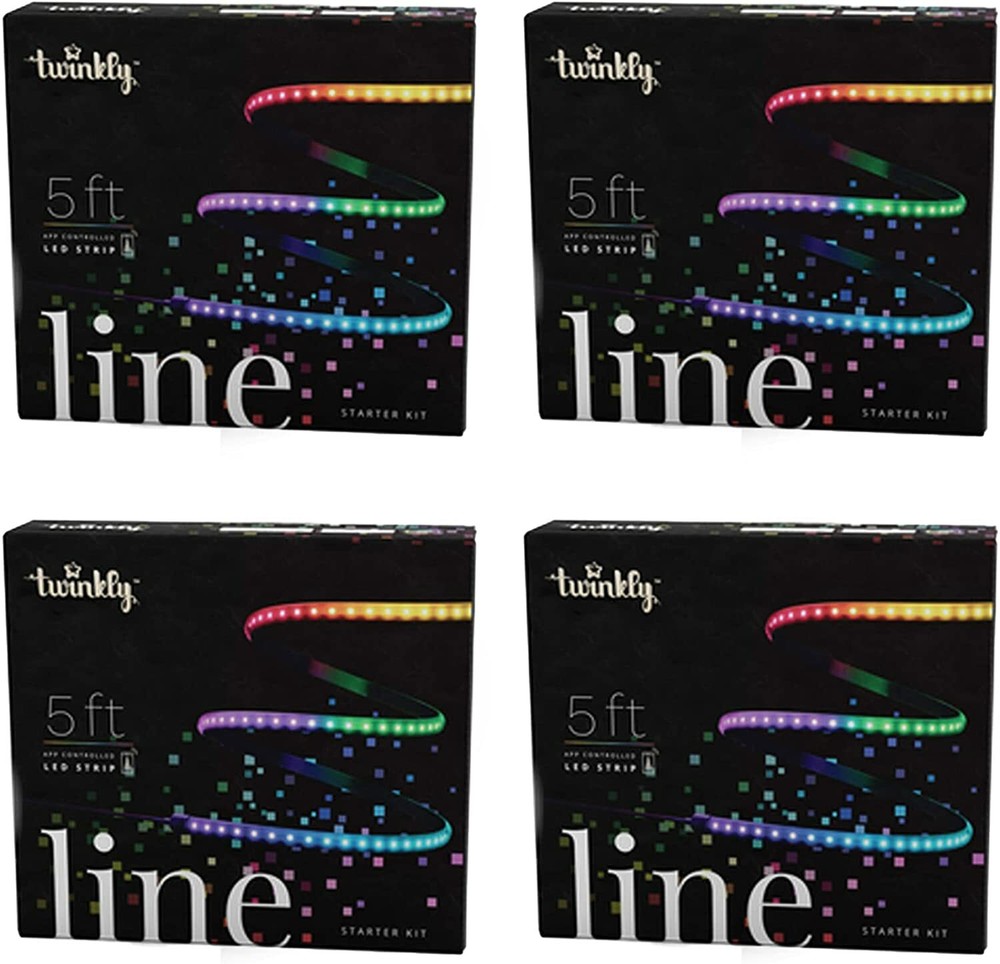 Twinkly Line Adhesive & Magnetic Strip Starter Kit, Multicolor, 5ft (Pack of 4)