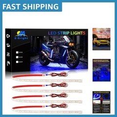 Waterproof LED Strip Lights for Cars & Boats – 24in Blue Glow (Pack of 4)