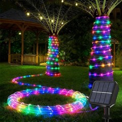 39FT Solar Rope Lights Outdoor Waterproof LED PVC Tube Fairy String Light Garden