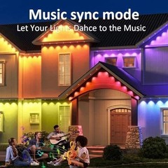 300Ft Permanent Outdoor Lights for House, App & Remote Control, RGB Smart Eaves.