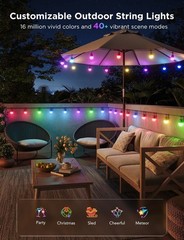 Smart Outdoor String Lights 2, 144ft Outdoor Lights with Dimmable Warm White …