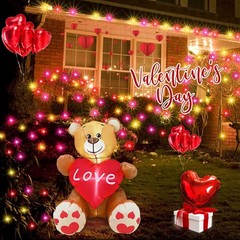 Timer & 8 Mode-33Ft 100LED Valentines Day Decorations Red Pink White Valentines