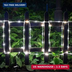 RUICHEN Solar Rope Lights Outdoor 16.5 Ft 50 LED String Lights, Cool White | 8 M