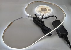 18ft/5.5m Pautix Strip Lights COB LED 6000K 12Vdc Daylight White w/Power Supply
