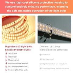 16.4FT LED Strip Light AC 110V-120V LED Rope Lights 16.4ft Cold White 6000K