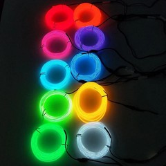 Battery Operated Neon LED Lights Glow EL Wire String Strip Rope Tube Party Decor