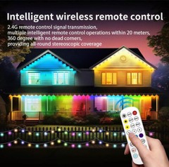 50/100/150FT Smart Permanent Outdoor LED Eaves Lights IC+RGB APP/Remote Control
