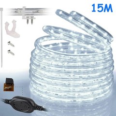 🔥 50 FT Cool White Thick LED Rope Light Accent Indoor Outdoor Waterproof Rope